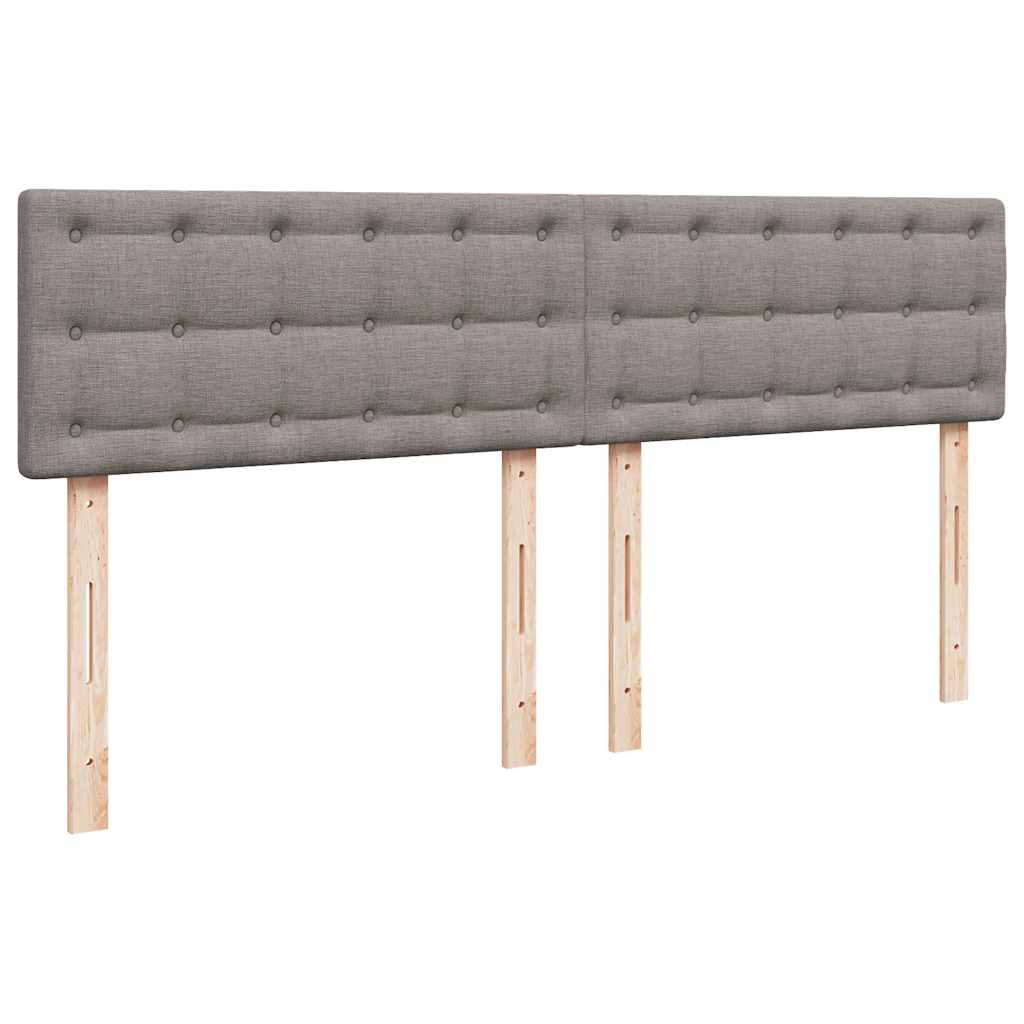 Krevet s oprugama i madracem smeđesivi 200x200 cm od tkanine