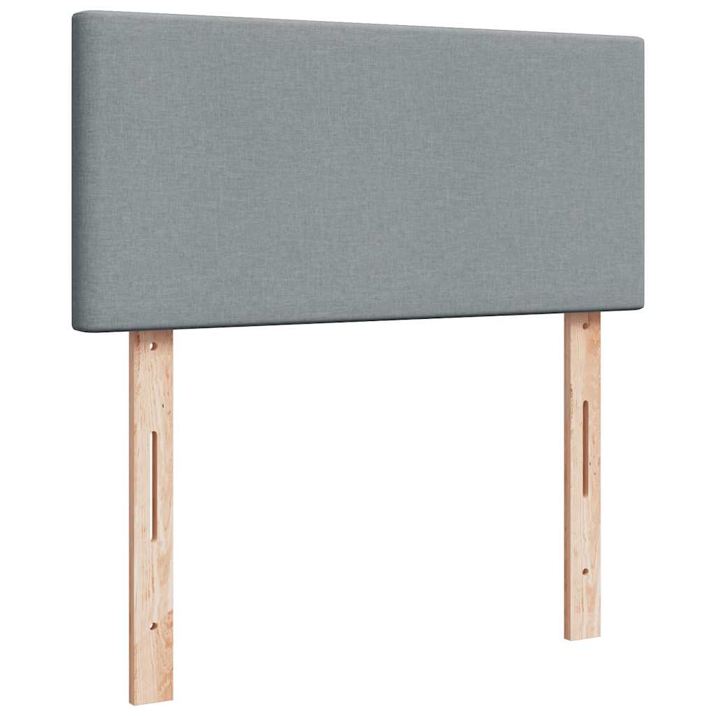 Box spring krevet s madracem svjetlosivi 90x190 cm od tkanine