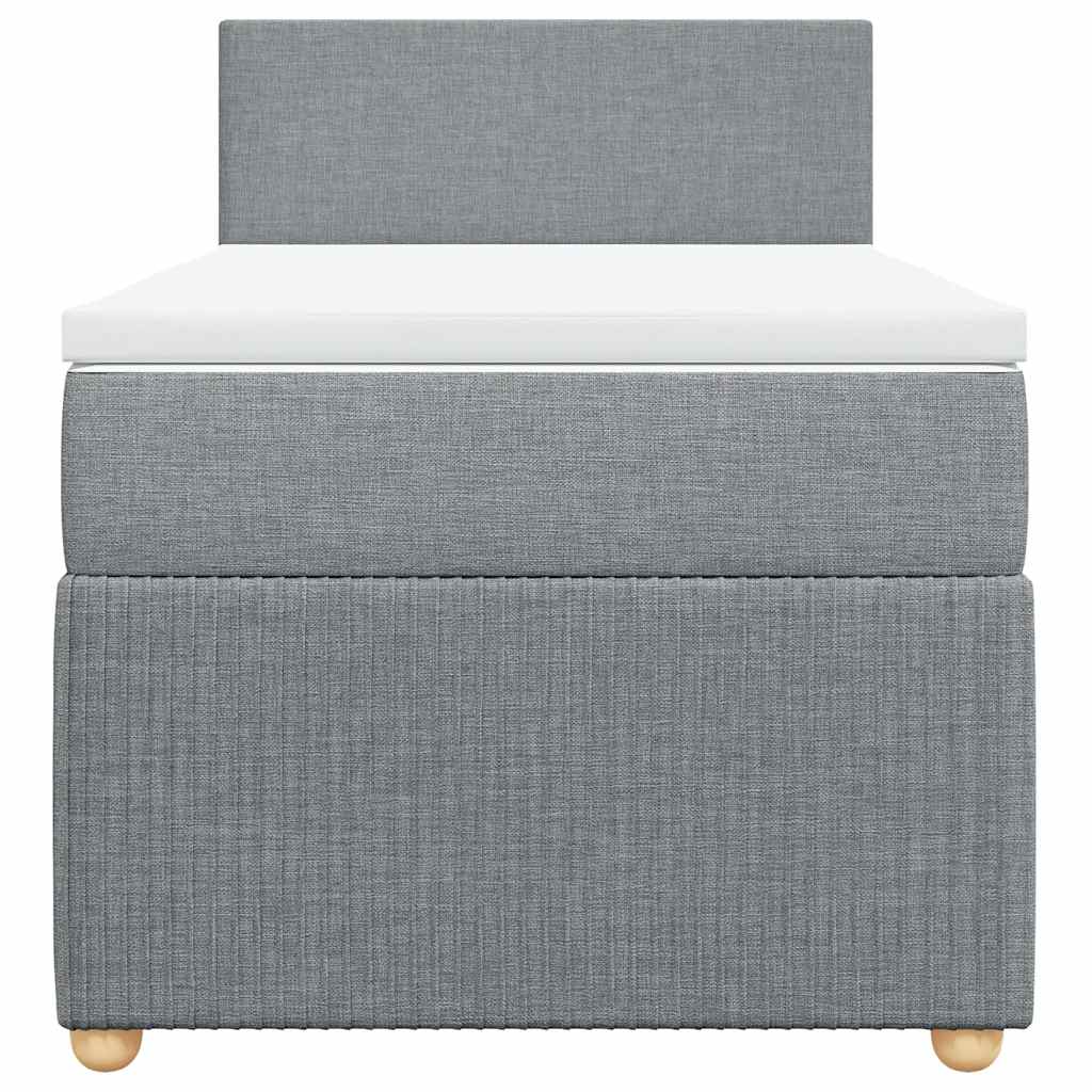 Box spring krevet s madracem svjetlosivi 90x190 cm od tkanine