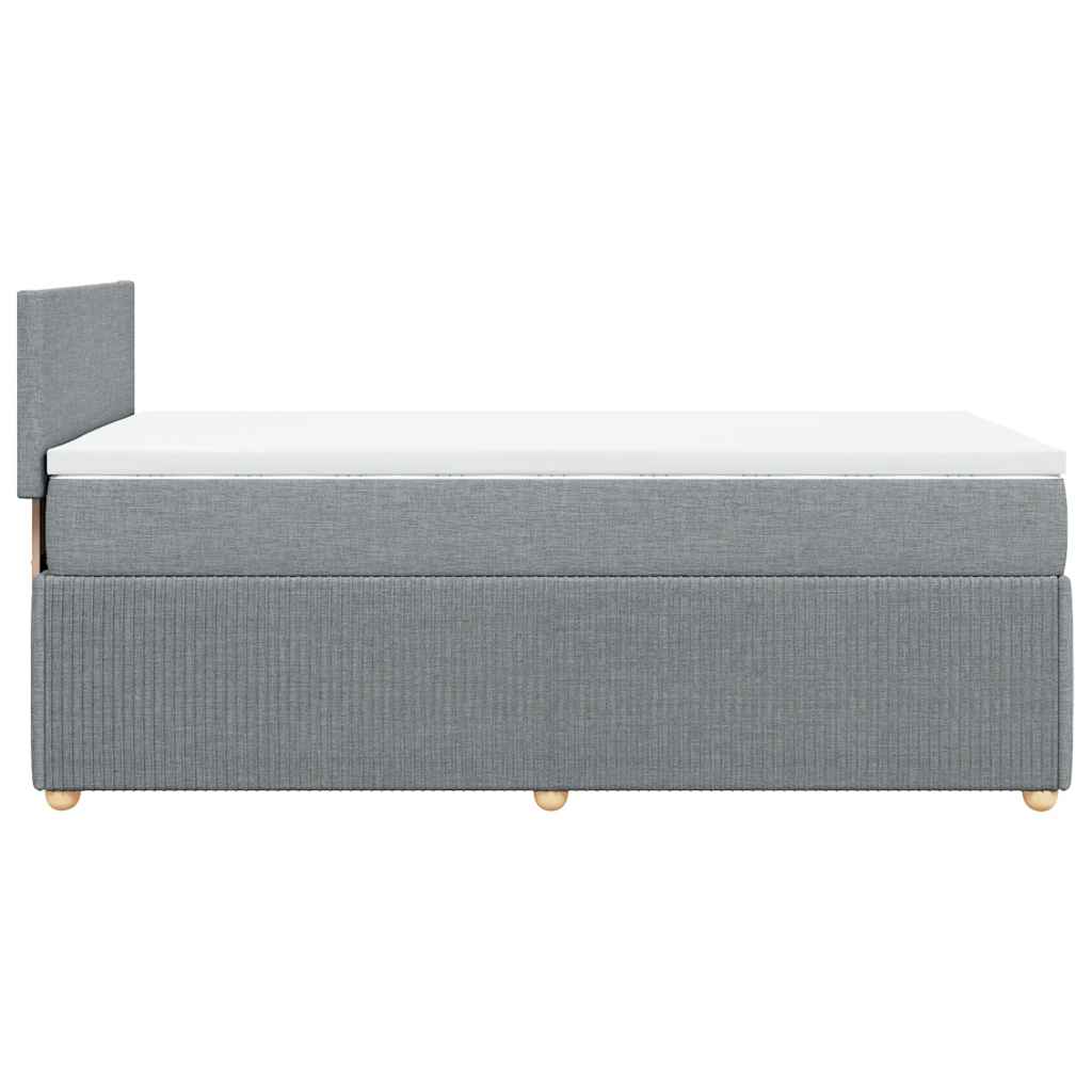 Box spring krevet s madracem svjetlosivi 90x190 cm od tkanine