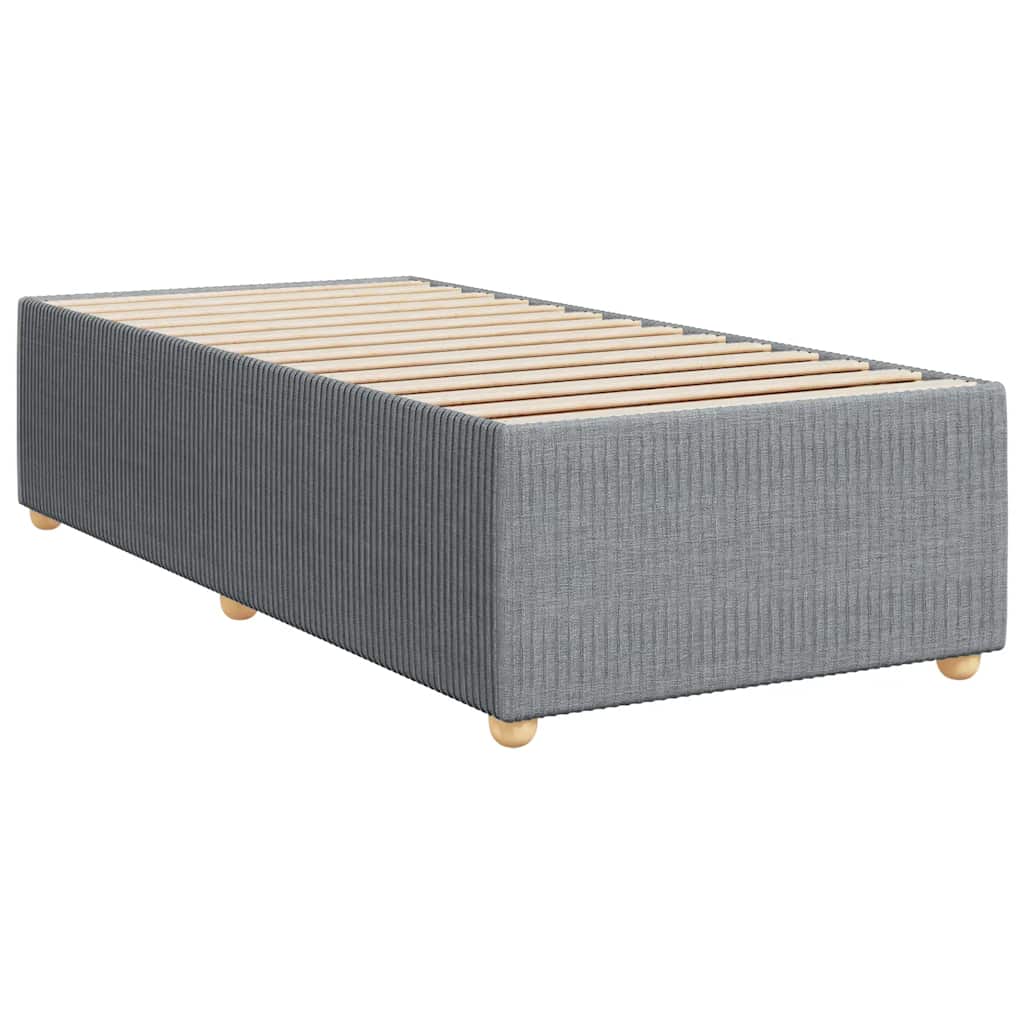 Box spring krevet s madracem svjetlosivi 90x190 cm od tkanine