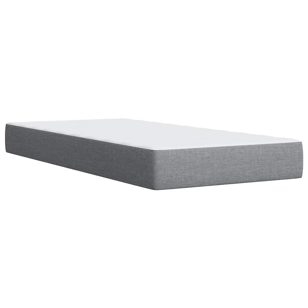 Box spring krevet s madracem svjetlosivi 90x190 cm od tkanine