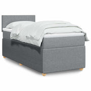 Box spring krevet s madracem svjetlosivi 90x190 cm od tkanine