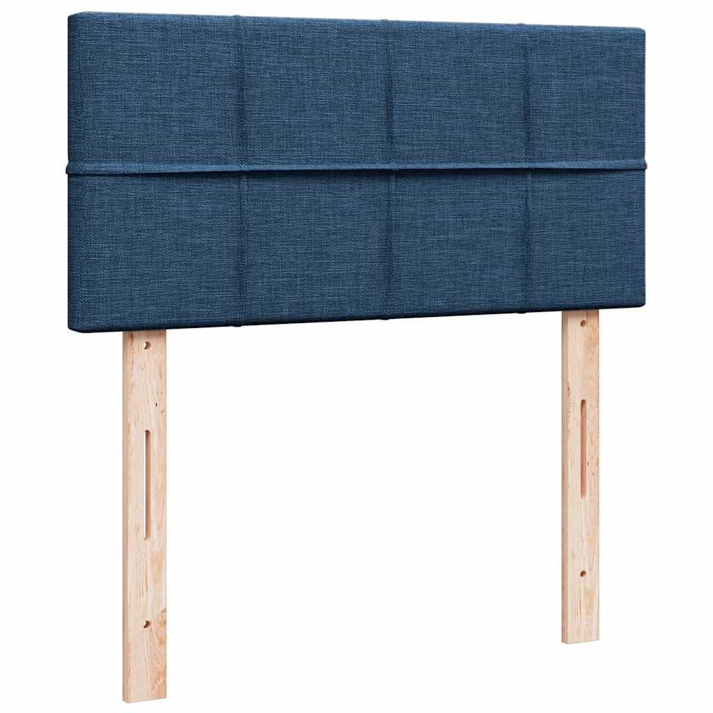 Krevet s oprugama i madracem plavi 90 x 190 cm od tkanine