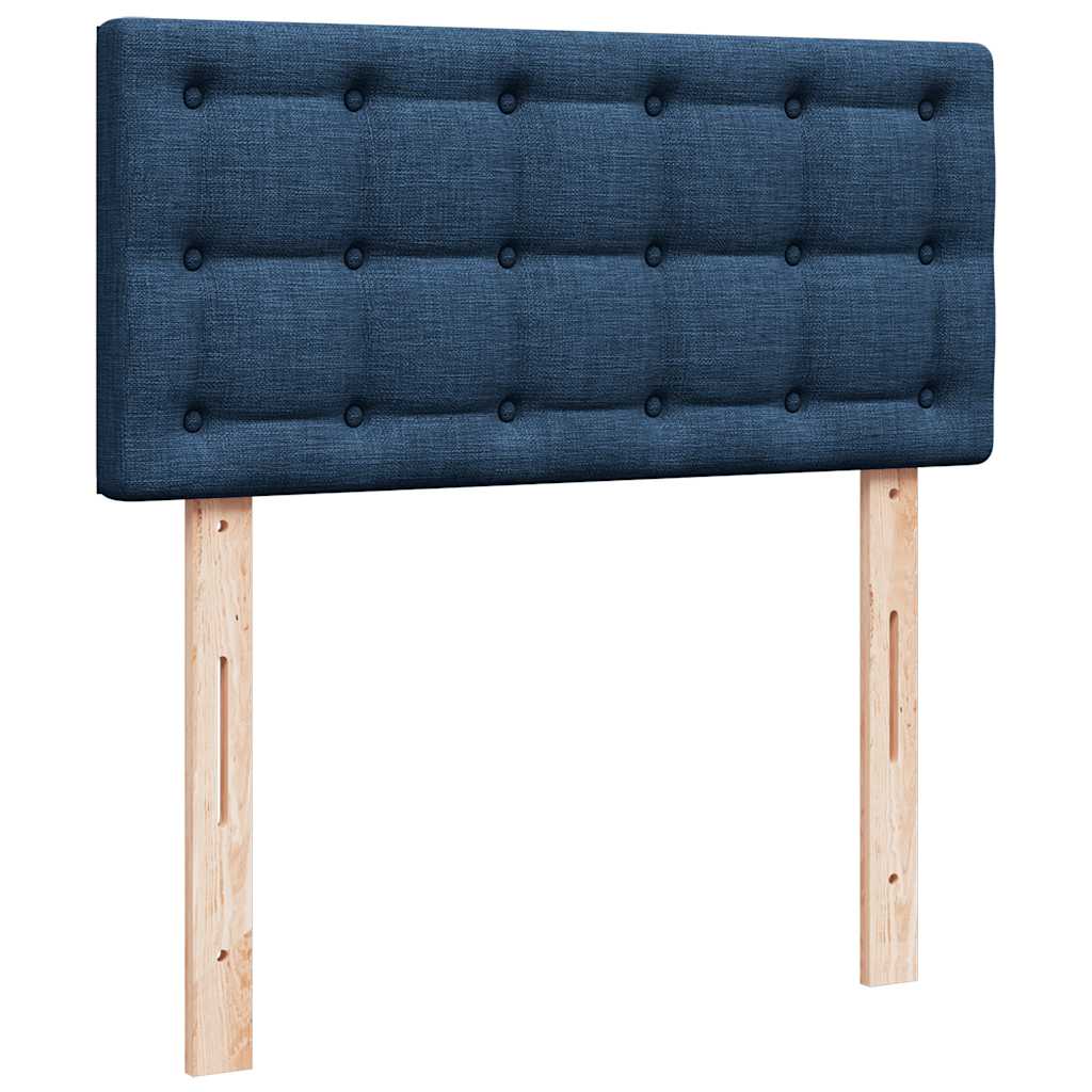 Krevet s oprugama i madracem plavi 90 x 190 cm od tkanine