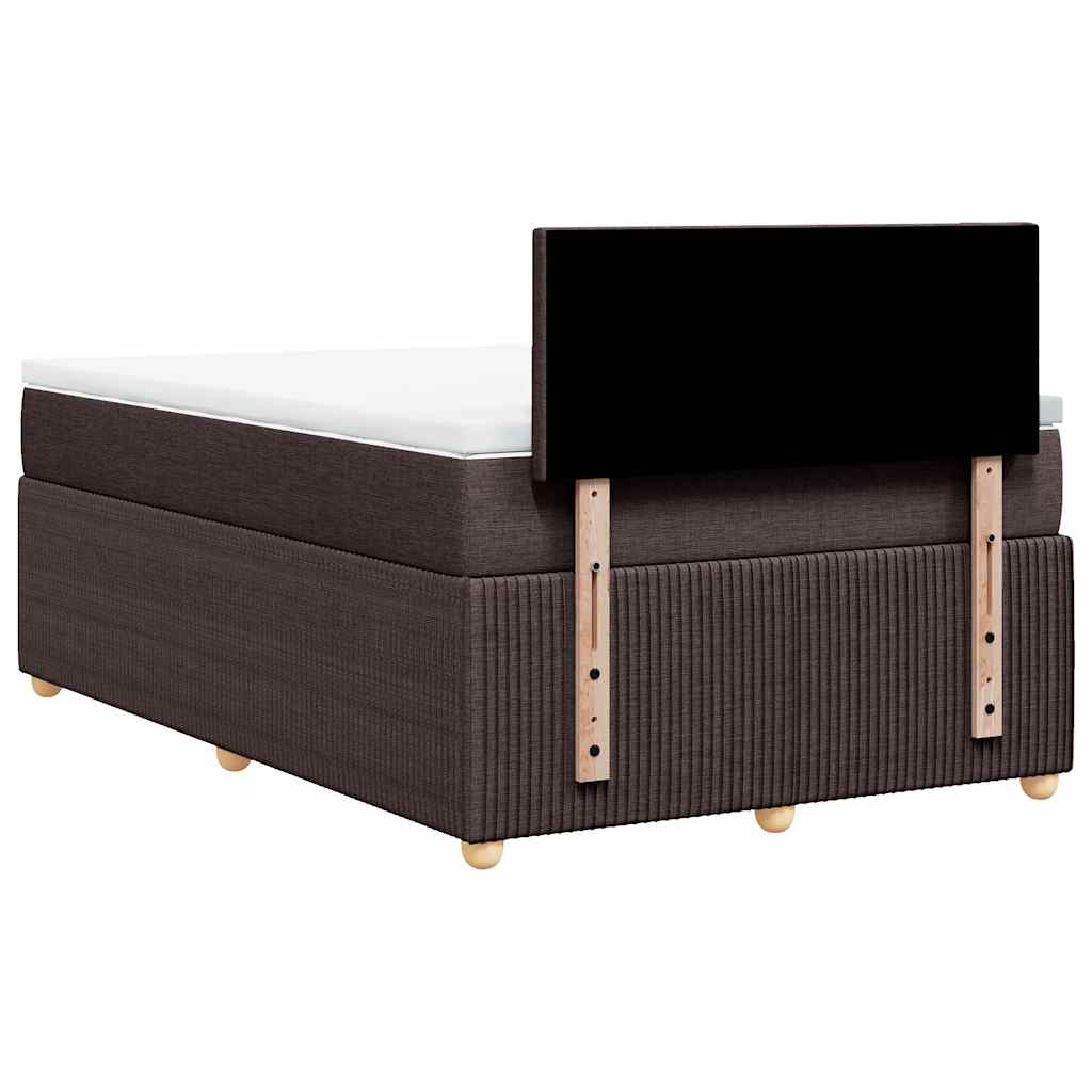 Krevet box spring s madracem tamnosmeđi 120 x 190 cm od tkanine