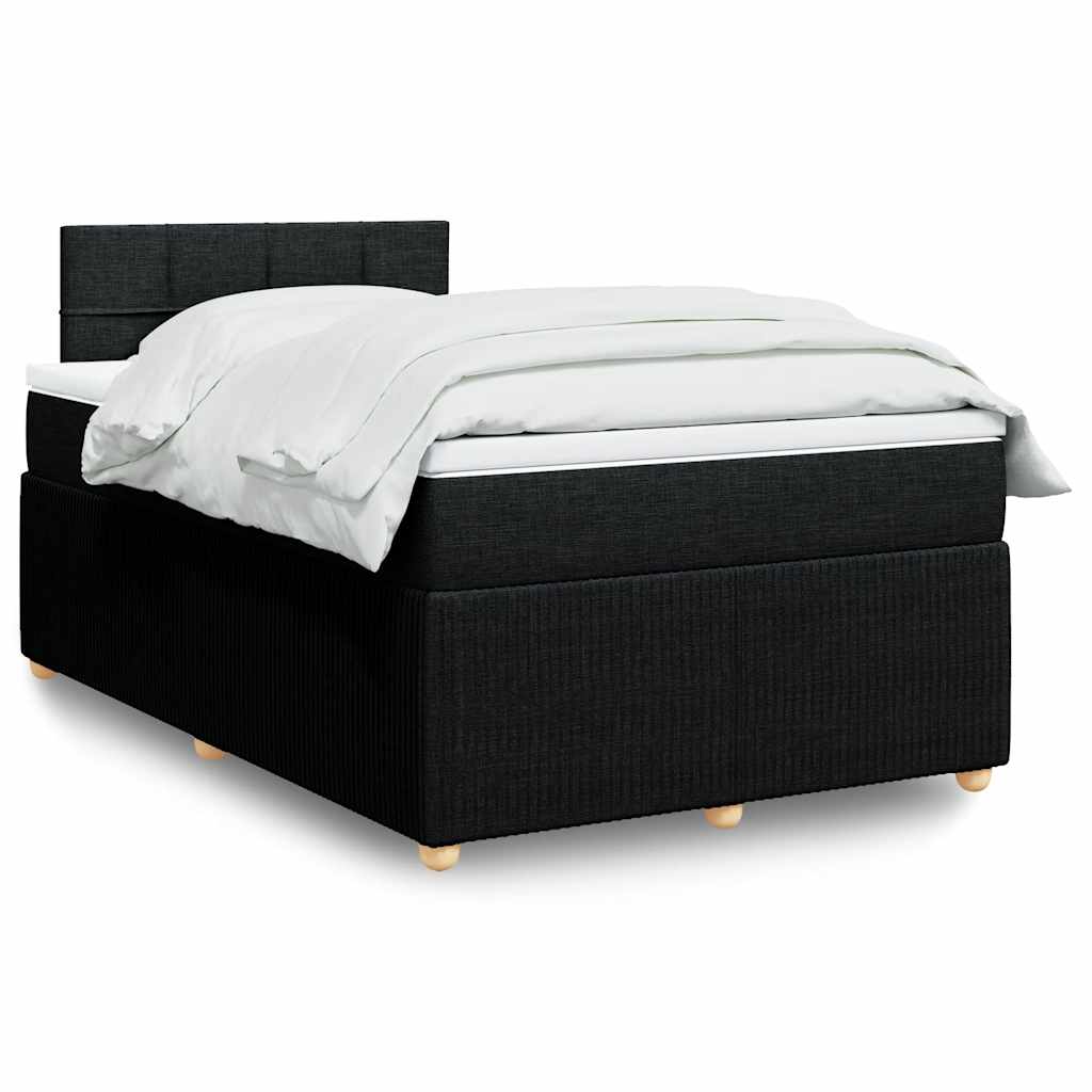 Krevet box spring s madracem crni 120 x 190 cm od tkanine