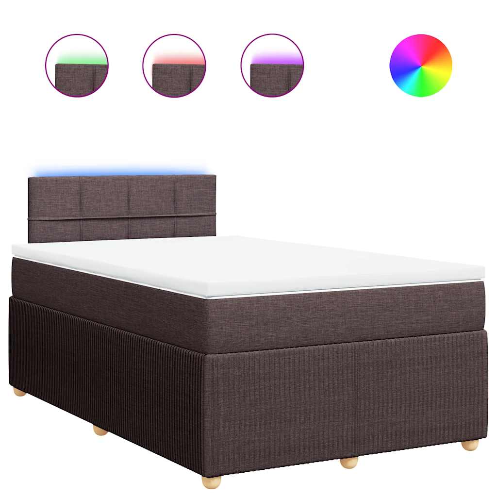 Krevet box spring s madracem tamnosmeđi 120 x 190 cm od tkanine