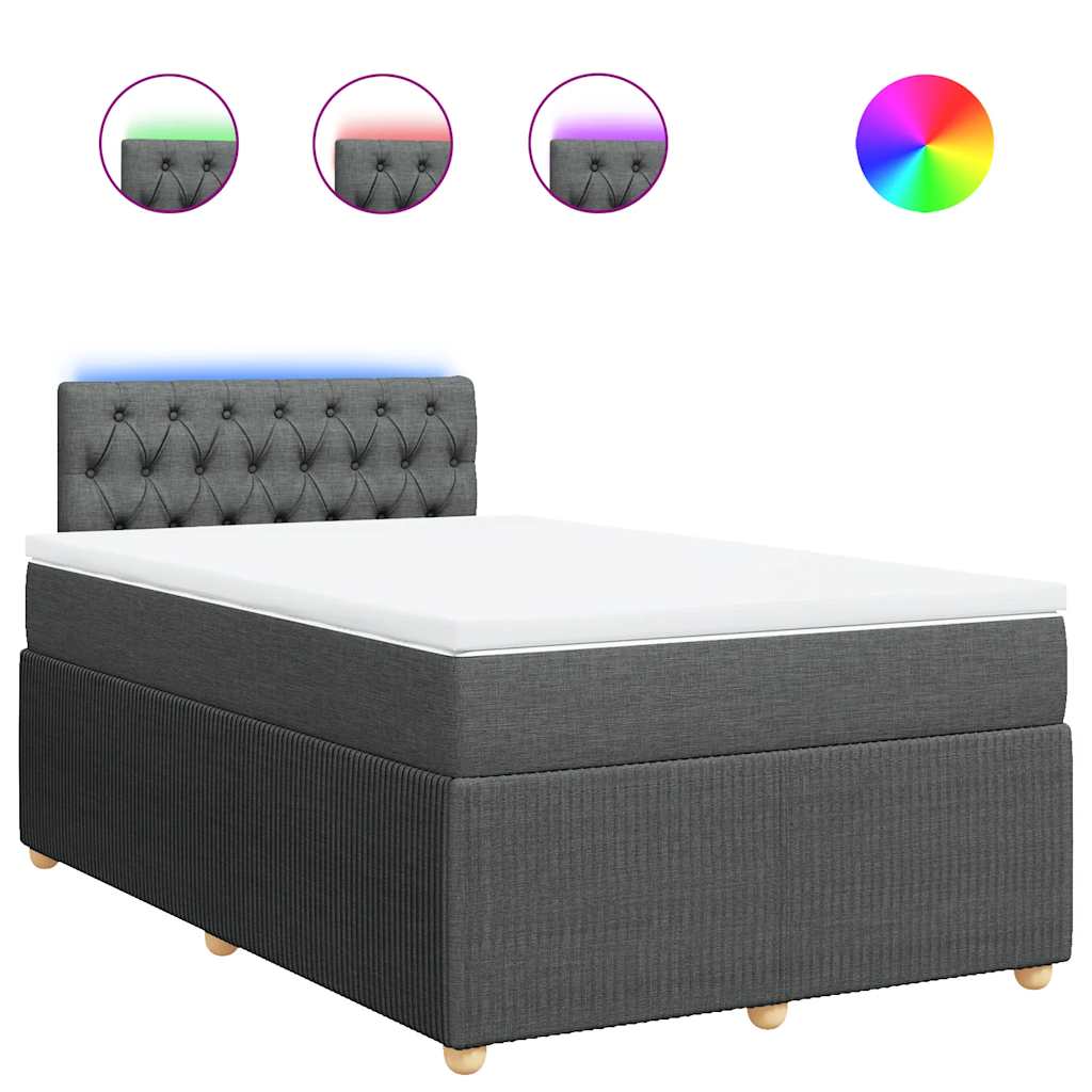 Krevet box spring s madracem tamnosivi 120 x 190 cm tkanina