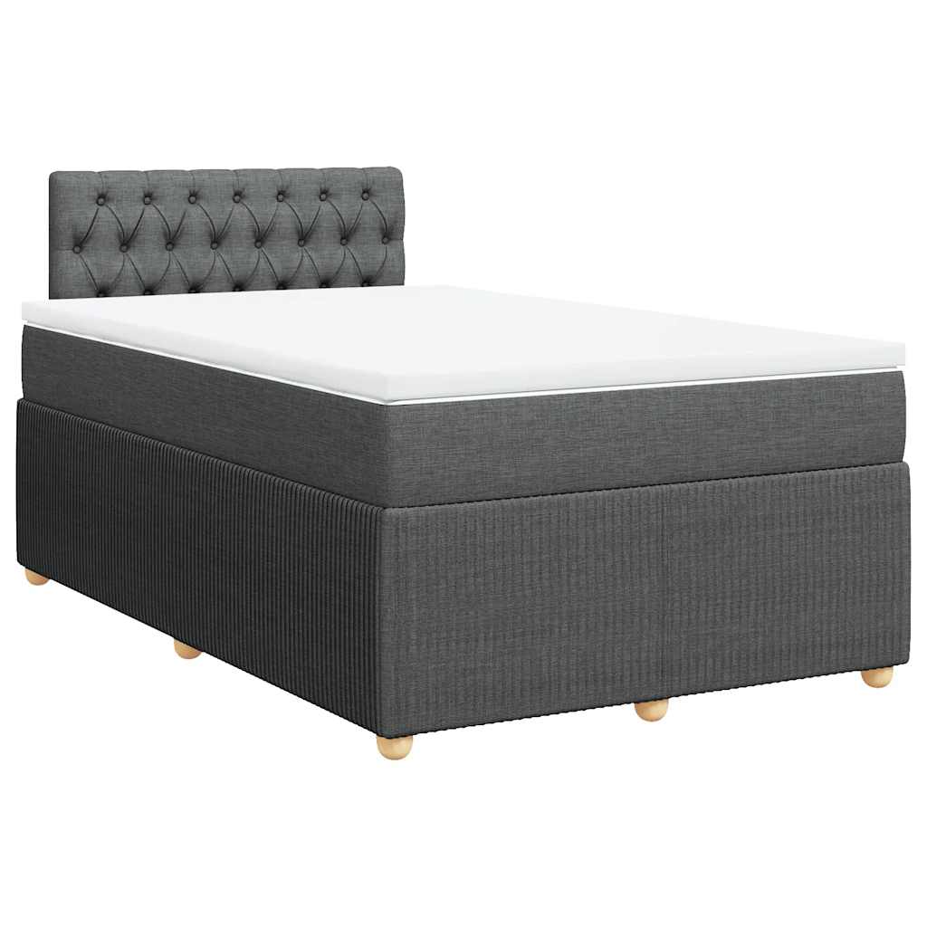 Krevet box spring s madracem tamnosivi 120 x 190 cm tkanina