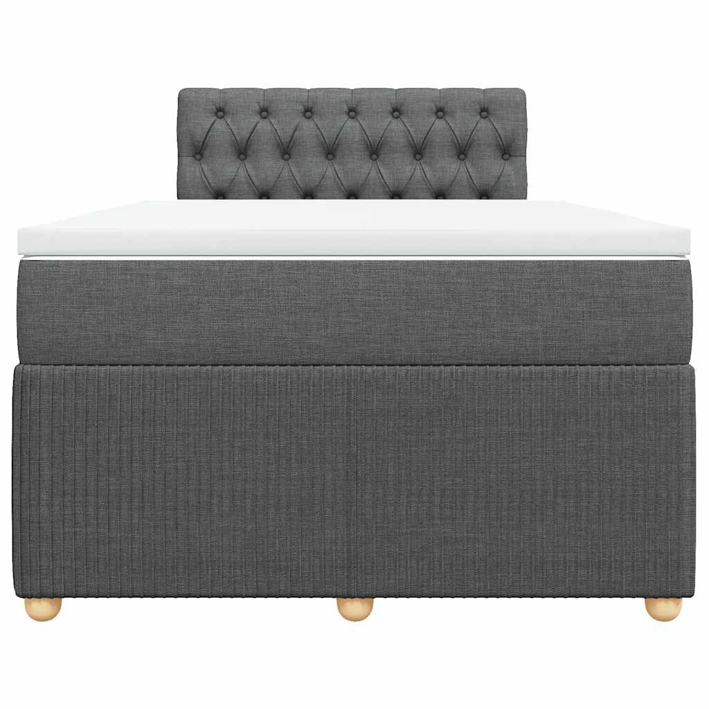 Krevet box spring s madracem tamnosivi 120 x 190 cm tkanina