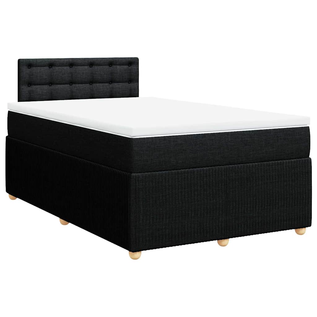 Krevet box spring s madracem crni 120 x 190 cm od tkanine