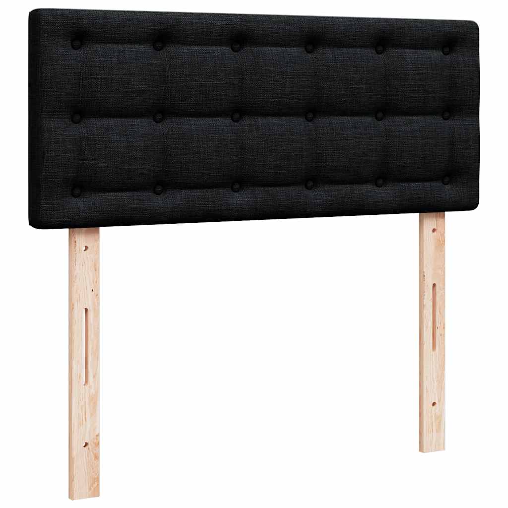 Krevet box spring s madracem crni 120 x 190 cm od tkanine