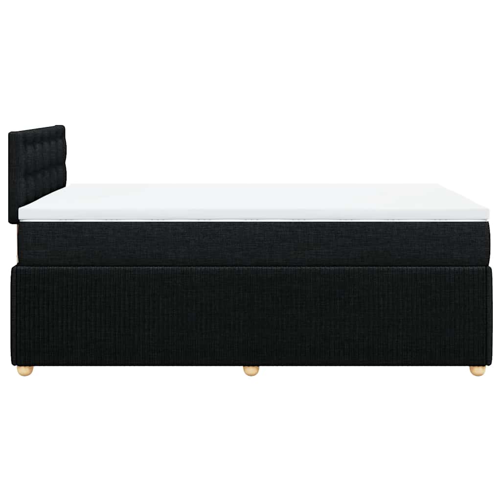 Krevet box spring s madracem crni 120 x 190 cm od tkanine