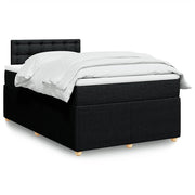 Krevet box spring s madracem crni 120 x 190 cm od tkanine