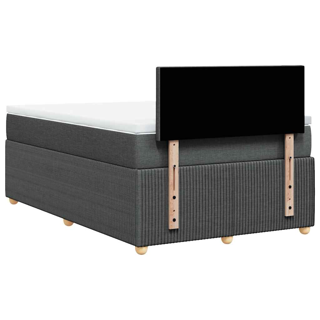 Krevet s oprugama i madracem tamnosivi 120 x 200 cm od tkanine