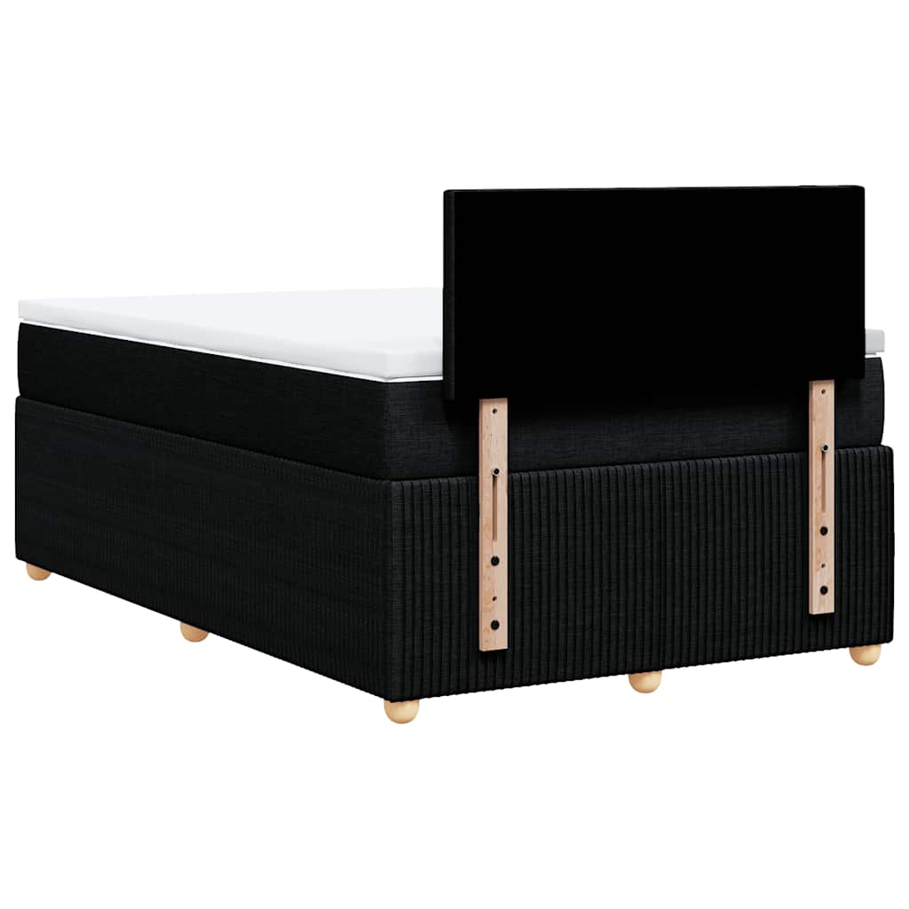 Krevet s oprugama i madracem crni 120 x 200cm od tkanine