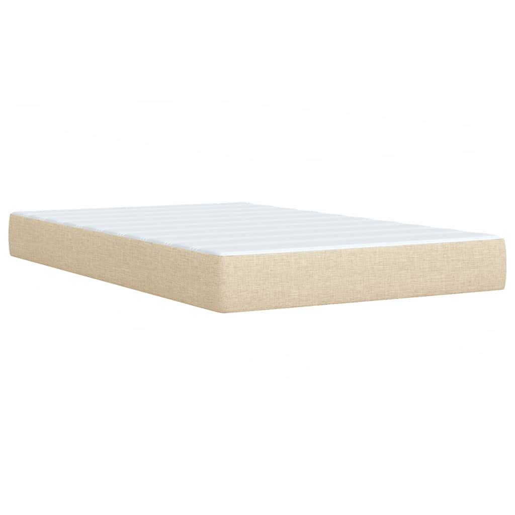 Krevet s oprugama i madracem krem 120 x 200 cm od tkanine