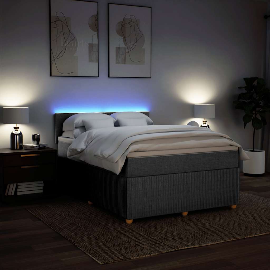 Krevet box spring s madracem svjetlosiva 160x200 cm tkanina