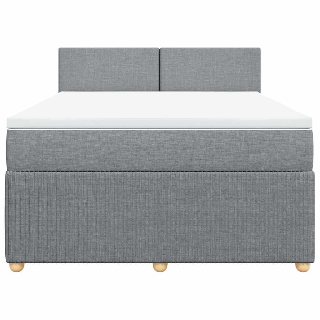 Krevet box spring s madracem svjetlosiva 160x200 cm tkanina