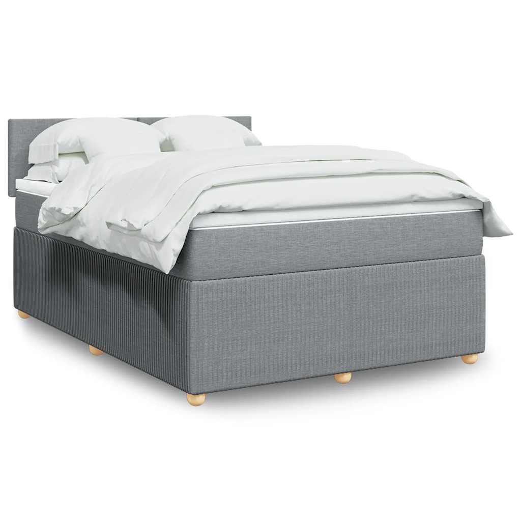 Krevet box spring s madracem svjetlosiva 160x200 cm tkanina