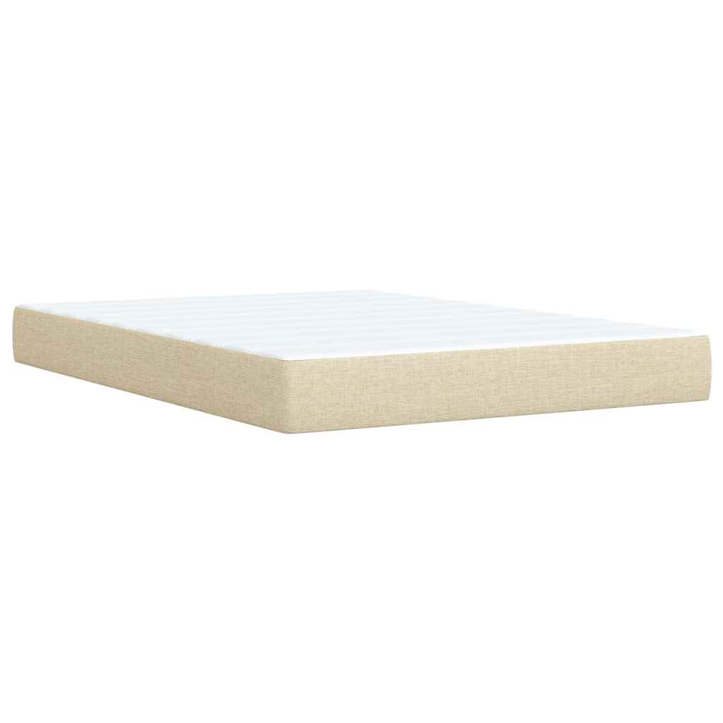 Krevet s oprugama i madracem krem 160x200 cm od tkanine