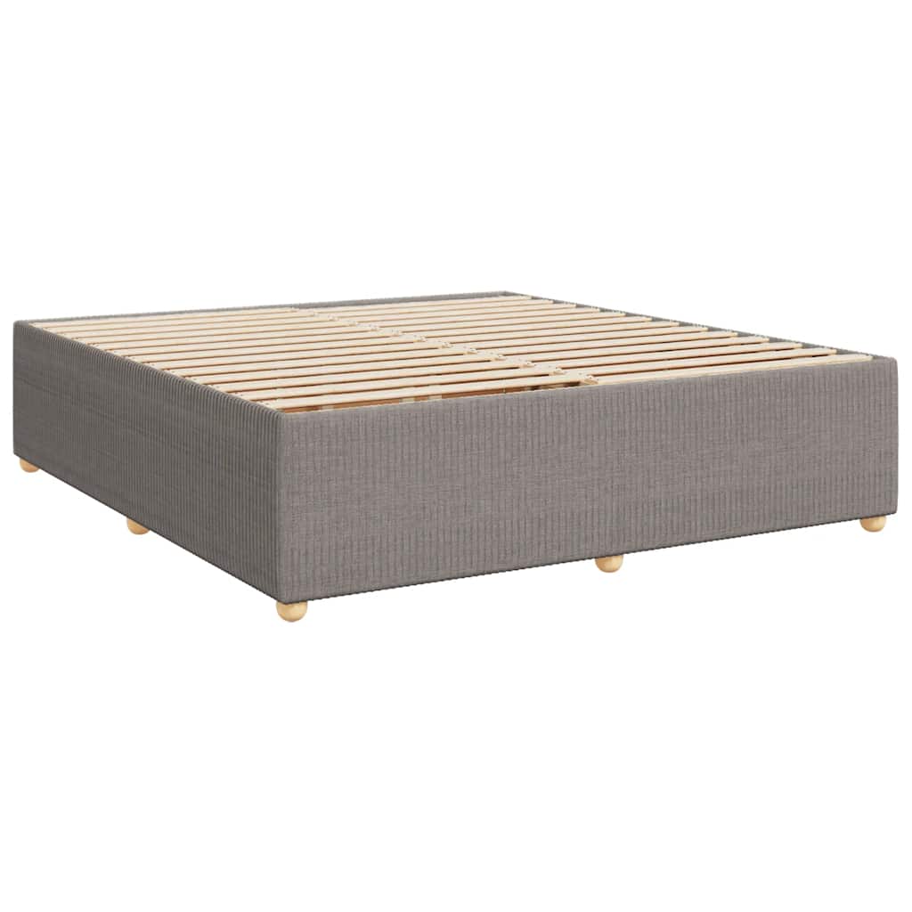 Krevet s oprugama i madracem smeđesivi 200x200 cm od tkanine