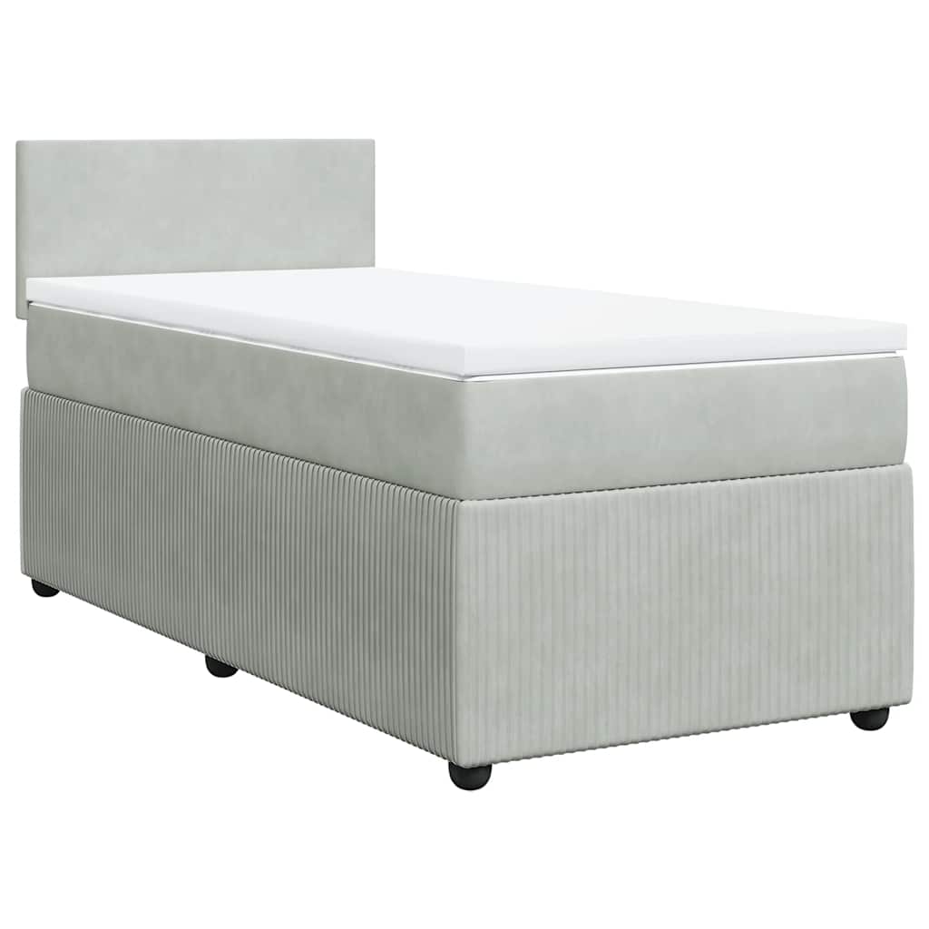 Box spring krevet s madracem svjetlosivi 80 x 200 cm baršunasti
