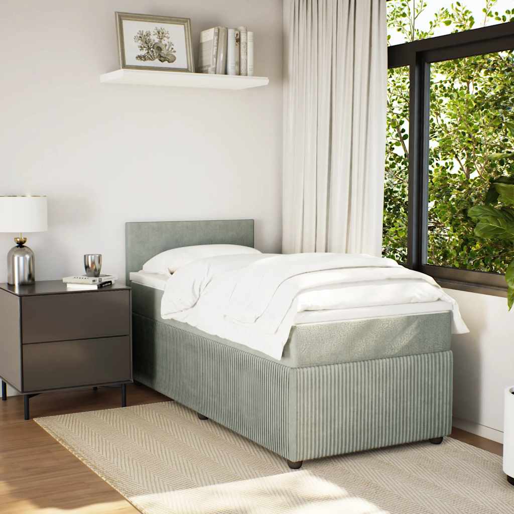 Box spring krevet s madracem svjetlosivi 80 x 200 cm baršunasti