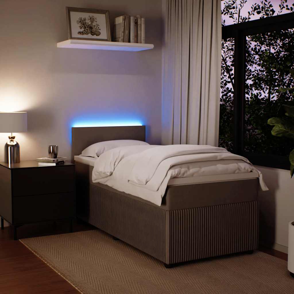 Box spring krevet s madracem svjetlosivi 80 x 200 cm baršunasti