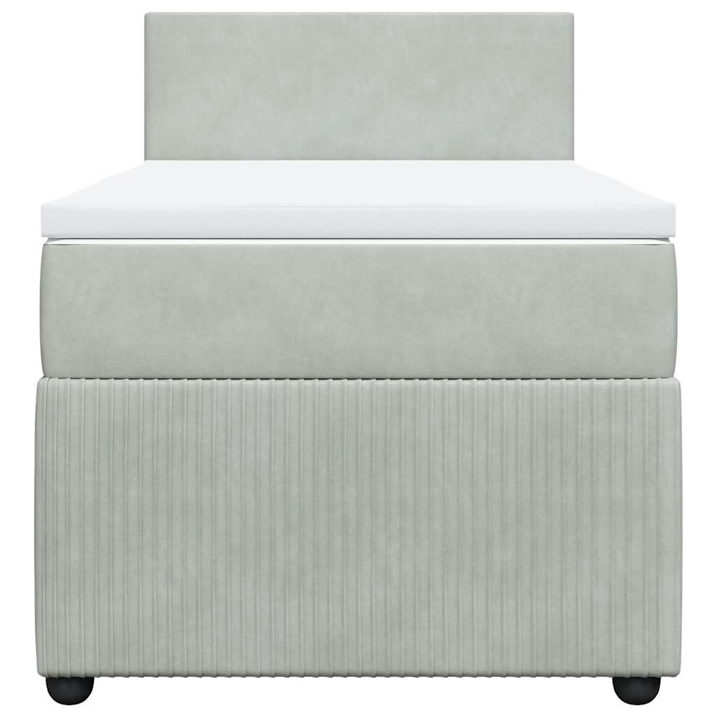 Box spring krevet s madracem svjetlosivi 80 x 200 cm baršunasti