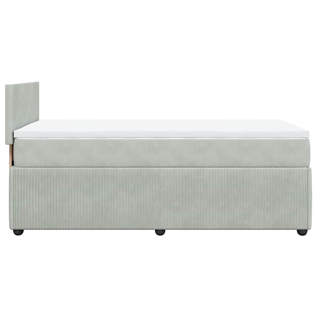 Box spring krevet s madracem svjetlosivi 80 x 200 cm baršunasti