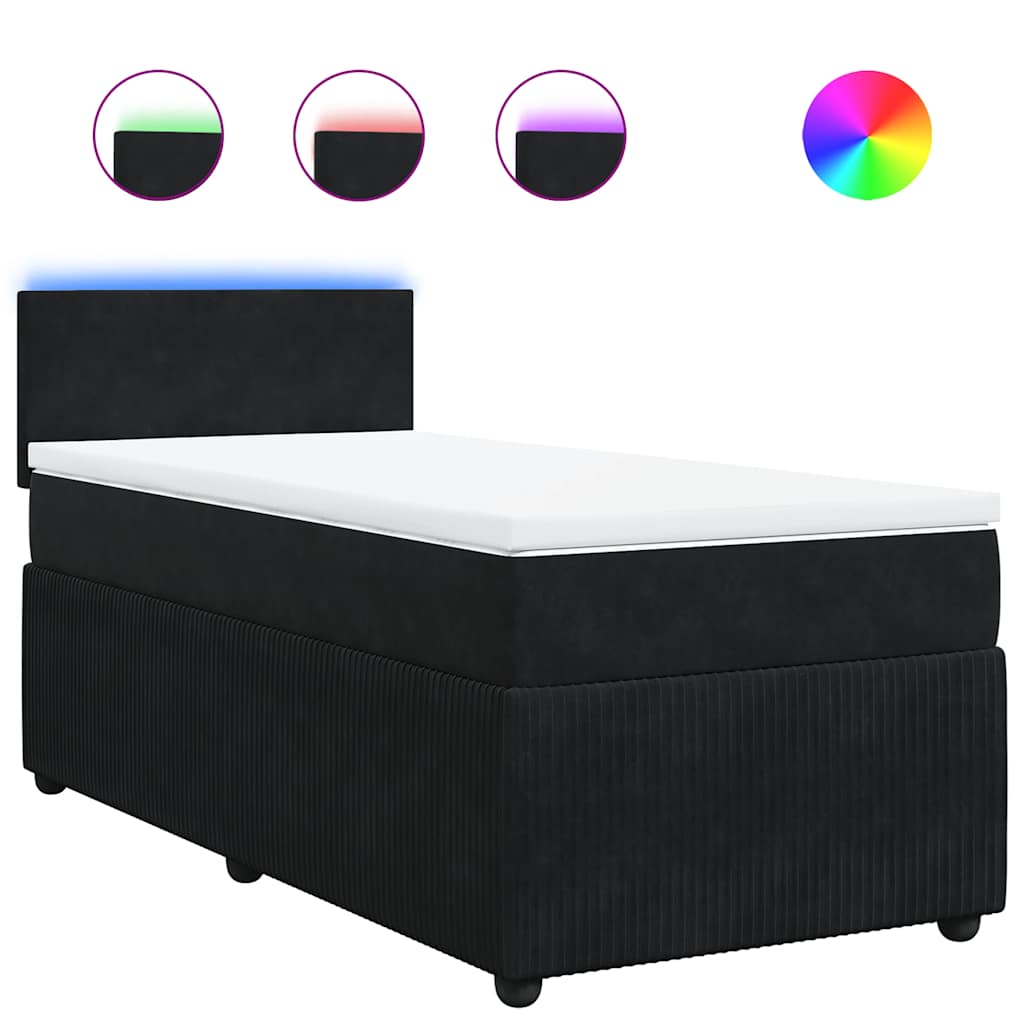 Box spring krevet s madracem crni 80 x 200 cm baršunasti