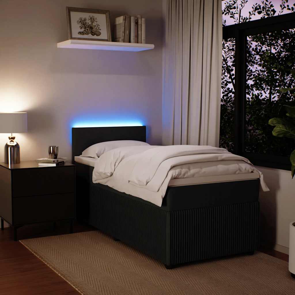 Box spring krevet s madracem crni 80 x 200 cm baršunasti