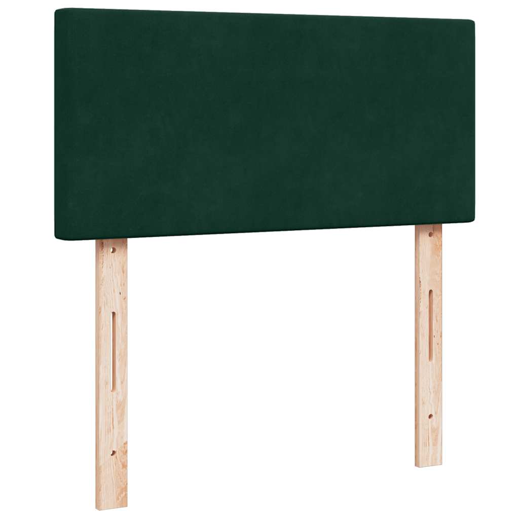 Box spring krevet s madracem tamnozeleni 80 x 200 cm baršunasti