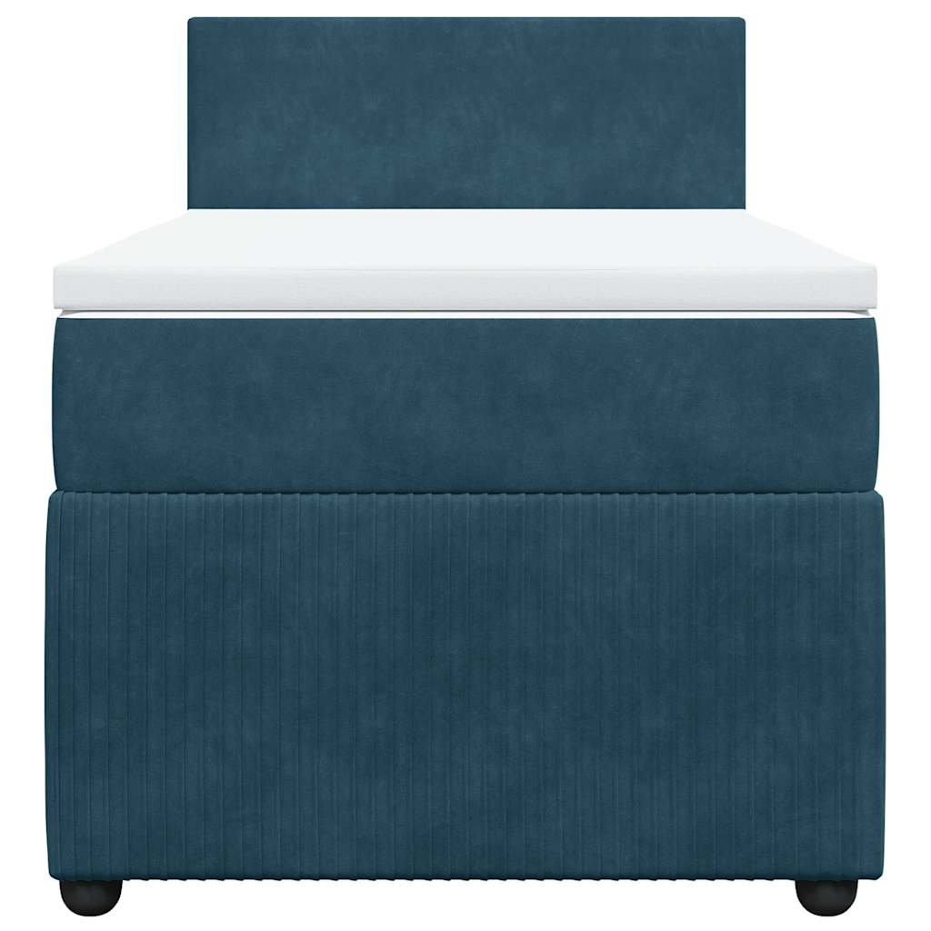 Box spring krevet s madracem plavi 80 x 200 cm baršunasti