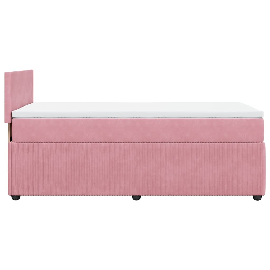 Box spring krevet s madracem ružičasti 80 x 200 cm baršunasti