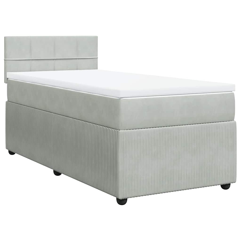 Box spring krevet s madracem svjetlosivi 80 x 200 cm baršunasti