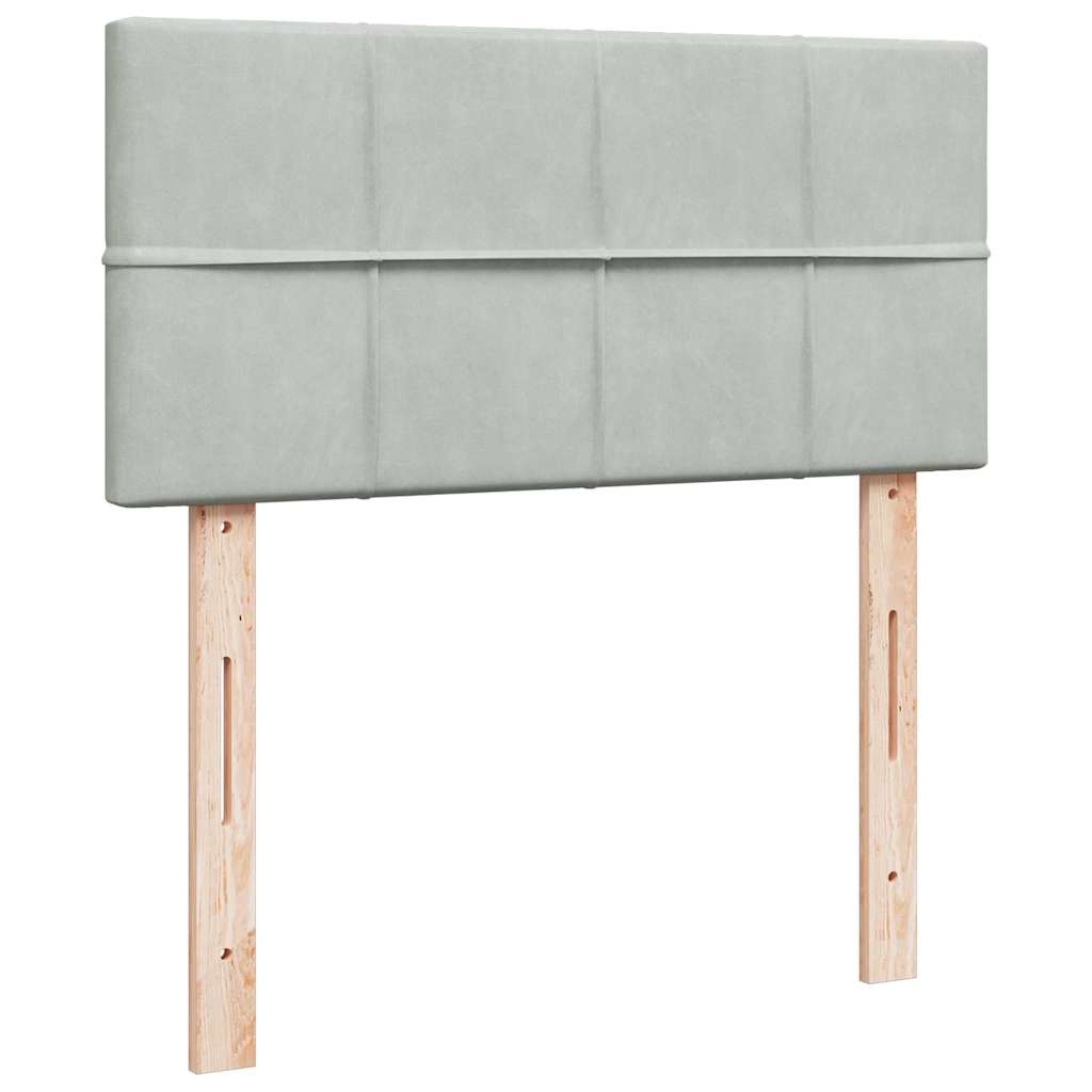 Box spring krevet s madracem svjetlosivi 80 x 200 cm baršunasti