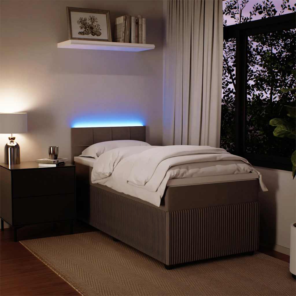 Box spring krevet s madracem svjetlosivi 80 x 200 cm baršunasti