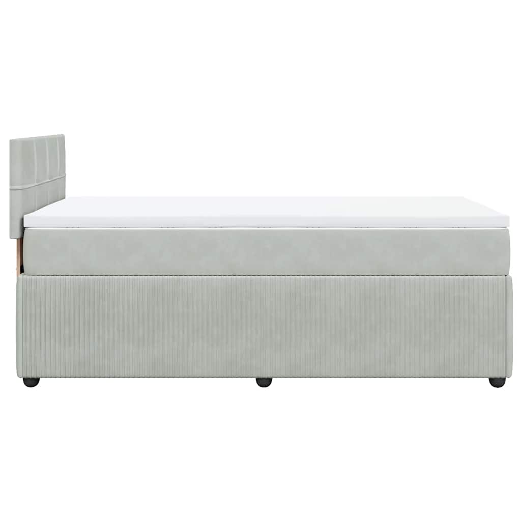 Box spring krevet s madracem svjetlosivi 80 x 200 cm baršunasti