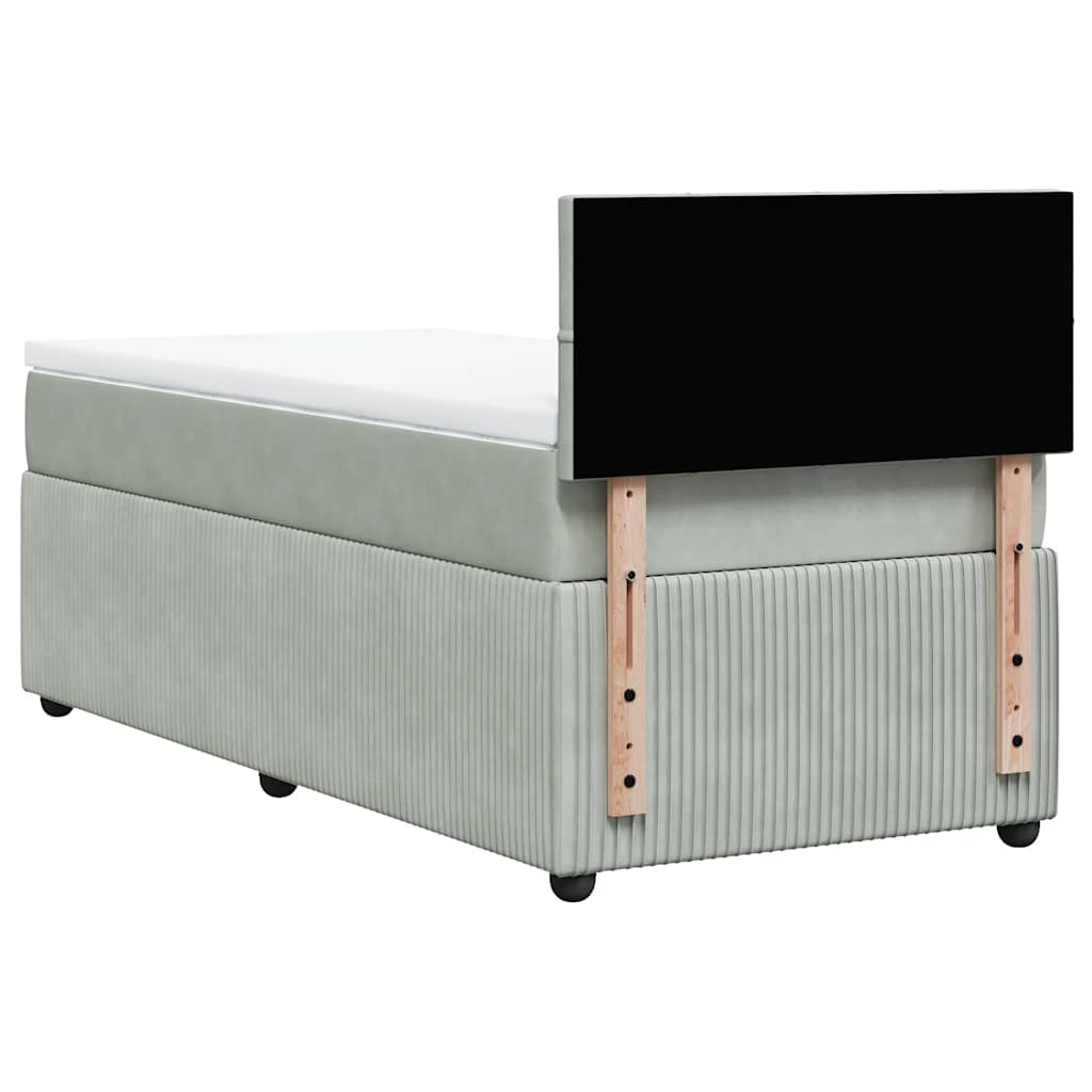 Box spring krevet s madracem svjetlosivi 80 x 200 cm baršunasti