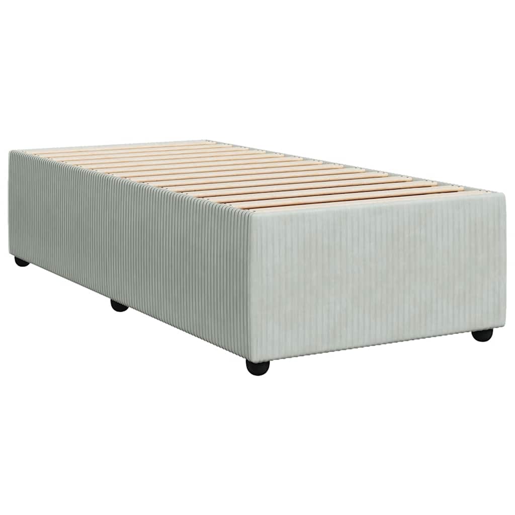 Box spring krevet s madracem svjetlosivi 80 x 200 cm baršunasti
