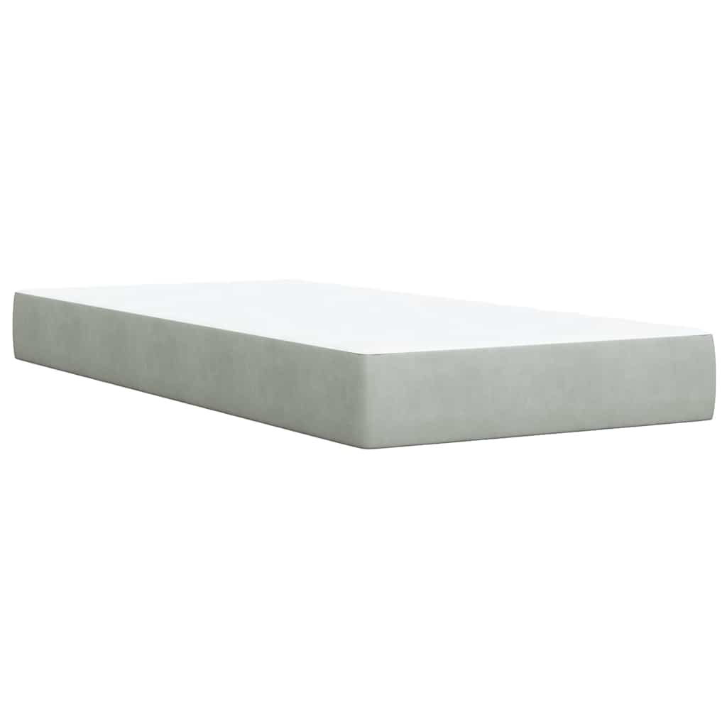 Box spring krevet s madracem svjetlosivi 80 x 200 cm baršunasti