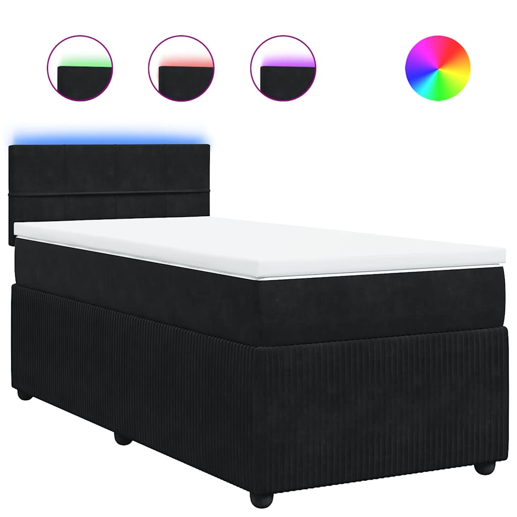 Box spring krevet s madracem crni 80 x 200 cm baršunasti