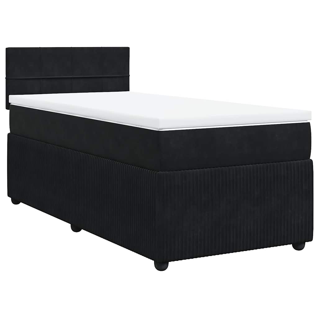 Box spring krevet s madracem crni 80 x 200 cm baršunasti
