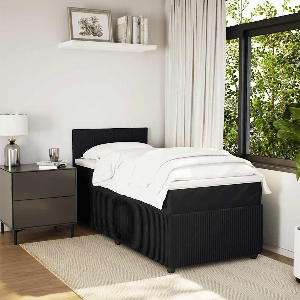 Box spring krevet s madracem crni 80 x 200 cm baršunasti