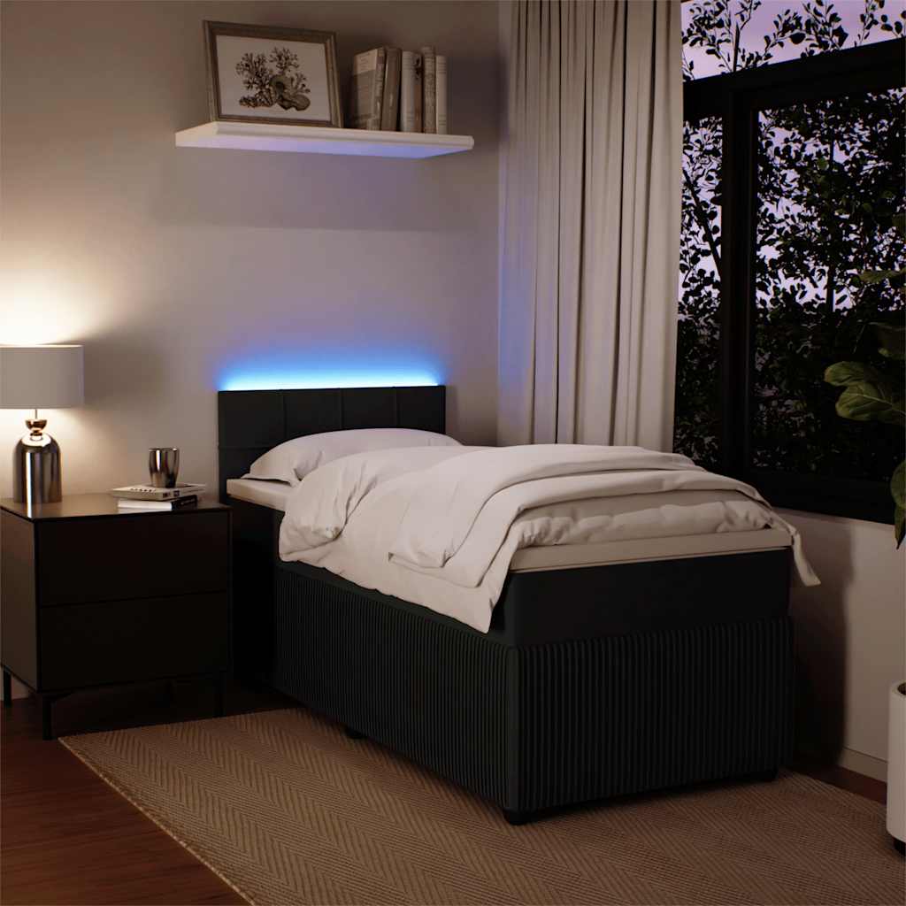 Box spring krevet s madracem crni 80 x 200 cm baršunasti