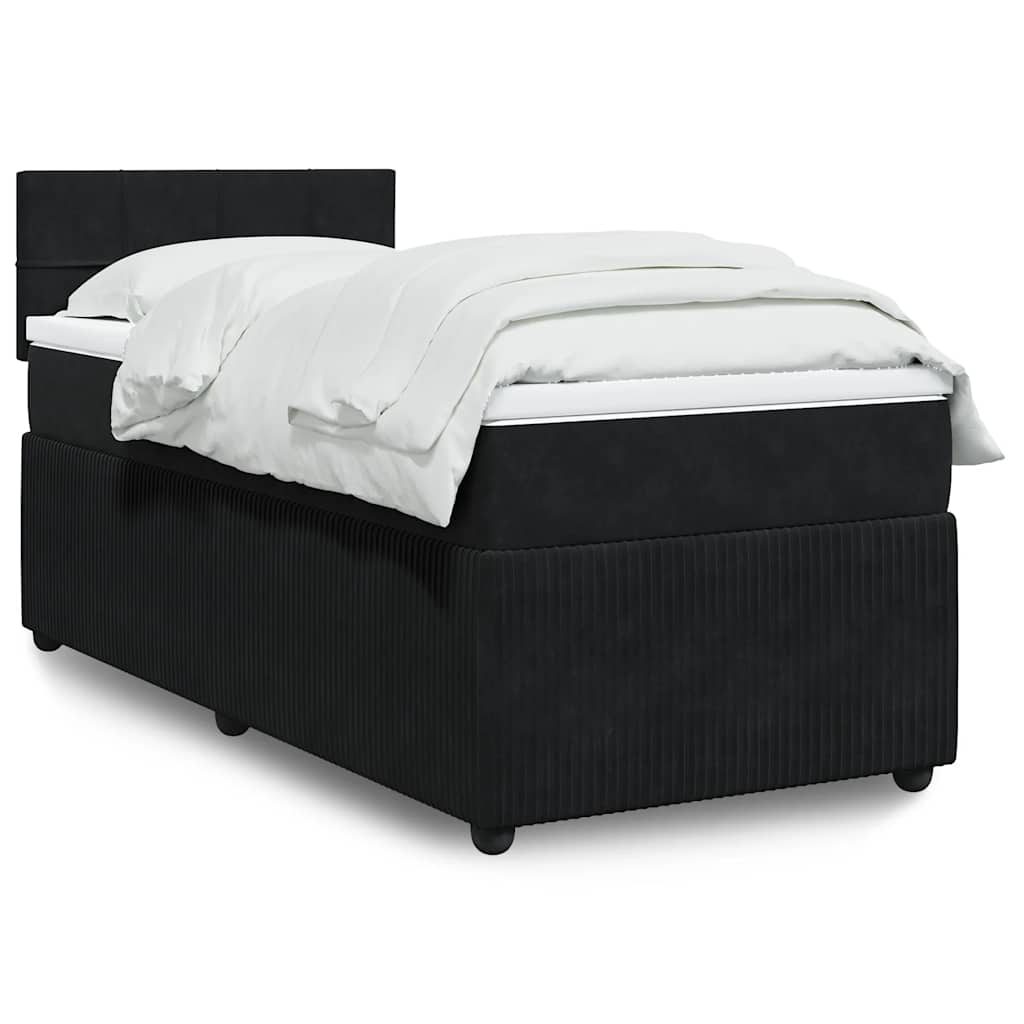 Box spring krevet s madracem crni 80 x 200 cm baršunasti