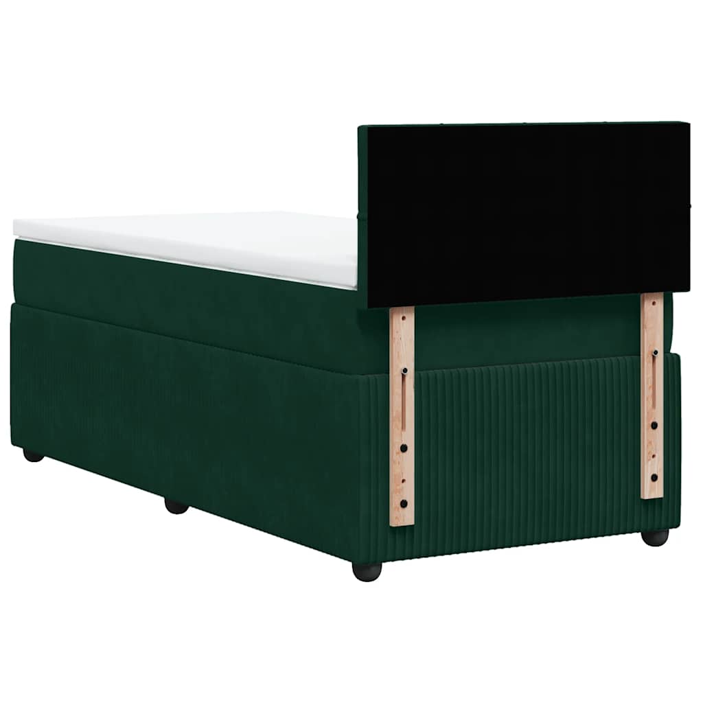 Box spring krevet s madracem tamnozeleni 80 x 200 cm baršunasti